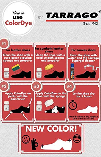 Tarrago | Self Shine Color Dye 25 ml | Tinte Para Cuero y Lona de Acabado Brillante Para Teñir Zapatos y Accesorios | Tintura de Secado Rápido Para Reparar el Calzado | Anti Rozaduras (Blanco 01)