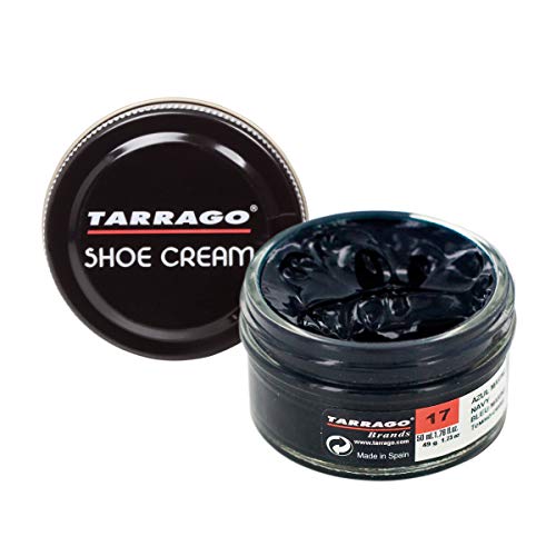 Tarrago | Shoe Cream 50 ml | Crema Nutritiva, Abrillantadora y Protectora Para Zapatos, Calzado, Bolsos y Accesorios de Piel, Cuero y Cuero Sintético (Azul Marino 17)