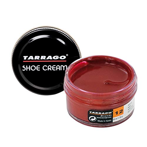Tarrago | Shoe Cream 50 ml | Crema Nutritiva, Abrillantadora y Protectora Para Zapatos, Calzado, Bolsos y Accesorios de Piel, Cuero y Cuero Sintético (Rojo 12)