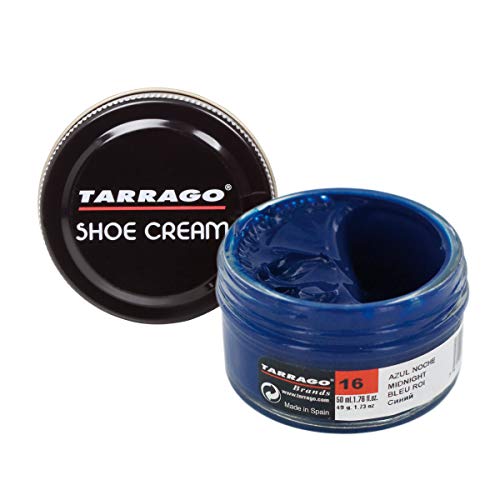 Tarrago Shoe Cream Jar 50 ml - Crema tinta para zapatos y bolsos, unisex, adulto, Azul noche (Midnight 16), 50 ml
