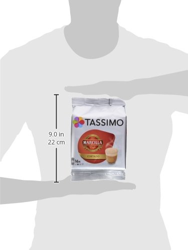 TASSIMO Marcilla Café Cortado - 5 paquetes de 16 cápsulas: Total 80 unidades