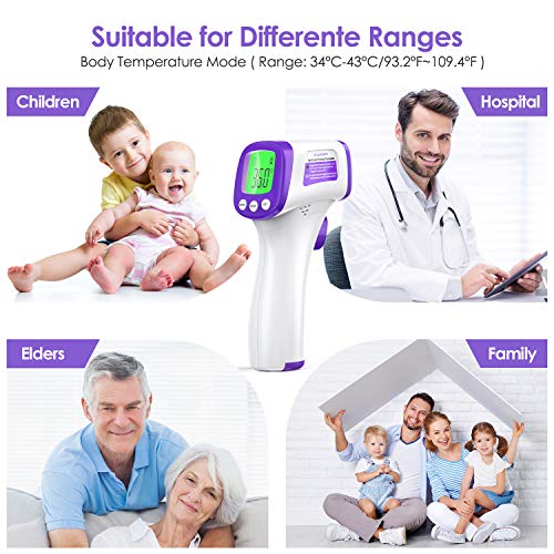 Termometro Infrarrojos JOYSKY Termometro Digital Infrarrojo sin Contacto con Pantalla LCD y Alarma de Fiebre Termómetro Laser médico para Bebé Adulto Temperatura Corporal y de Objeto