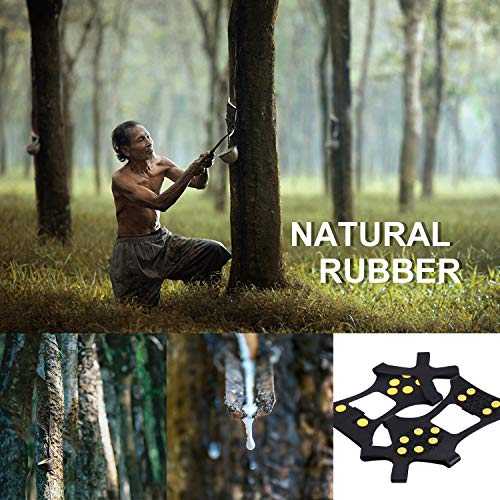 Tevlaphee Crampones,Racos de Hielo Tracción Antideslizante Más de Zapatos/para 15 Tacos Nieve Hielo Grips Crampones Tacos Picos，fácil de Poner (Schwarz, M)