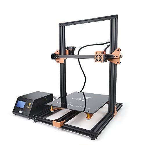 TEVO Tornado Impresora 3D, Impresora DIY Impresora 3D con extrusora para PLA, ABS, TPU, cobre, madera y filamentos flexibles, 300 x 300 x 400 mm de oro y negro