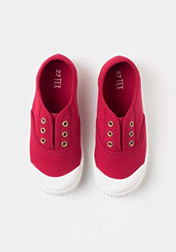 TEX - Zapatillas De Lona Unisex, Rojo, 24 EU