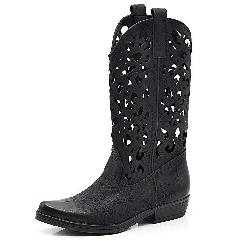 Texani - Zapatos de mujer Cowboy Western - Botas de punta de camperos étnicos DT-16 Size: 38 EU