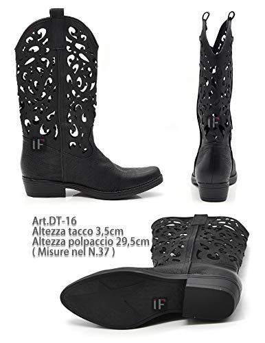 Texani - Zapatos de mujer Cowboy Western - Botas de punta de camperos étnicos DT-16 Size: 38 EU