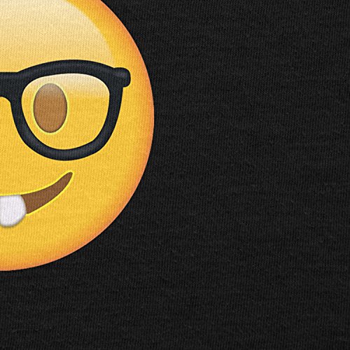 Texlab Nerd Emoji Sudadera con Capucha, Mujer, Negro, Medium