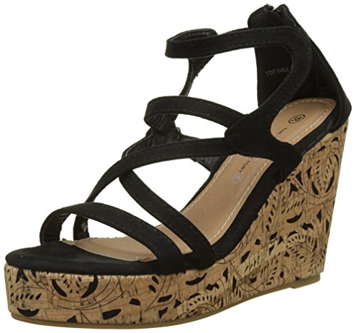 THE DIVINE FACTORY Angela, Sandalias para Mujer, Negro (Noir), 36 EU