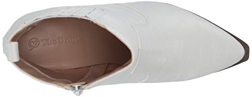 The Drop Sia Pointed Toe Western Ankle Boot boots womens, Blanco, 38.5 EU