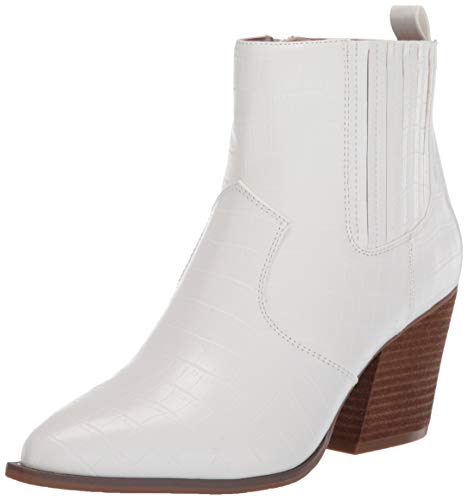 The Drop Sia Pointed Toe Western Ankle Boot boots womens, Blanco, 38.5 EU