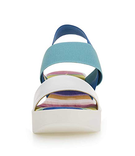 The FLEXX Maya Sandalia de Plataforma Mujer Blanco y Verde Agua 38 EU