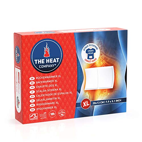 THE HEAT COMPANY Calentador de Espalda XL - 3 piezas - EXTRA CÁLIDO - adhesivo - Calentador Cuerpo XL - 18 horas de calor acogedor - calor instantáneo - activado por aire - puro natural