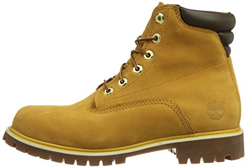 Timberland 6 Inch Basic Alburn Waterproof, Botas Chukka Hombre, Amarillo Wheat Nubuck, 44 EU
