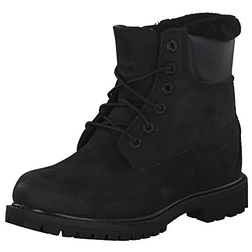 Timberland Botas de mujer 6in Premium Shearling, color Negro, talla 37 EU