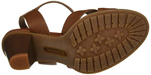 Timberland Derby Heights, Sandalia con Pulsera Mujer, Marrón MD Brown Full Grain, 37.5 EU