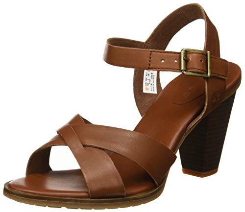 Timberland Derby Heights, Sandalia con Pulsera Mujer, Marrón MD Brown Full Grain, 37.5 EU
