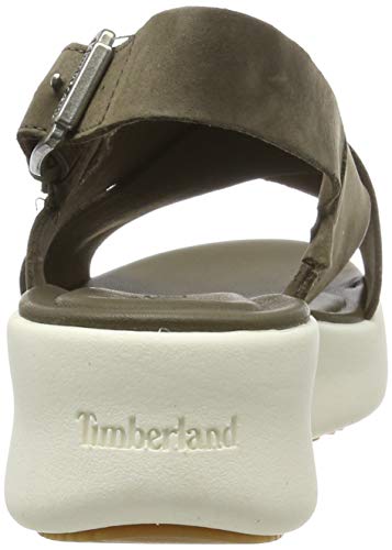 Timberland Los Angeles Wind Slingback, Sandalias Mujer, Verde Olive Nubuck, 41 EU