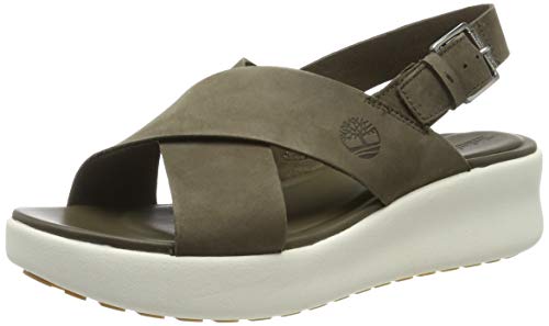 Timberland Los Angeles Wind Slingback, Sandalias Mujer, Verde Olive Nubuck, 41 EU