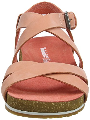 Timberland Malibu Waves Ankle, Sandalia con Pulsera para Mujer, Rosa (Crabapple Naturebuck K41), 37 EU