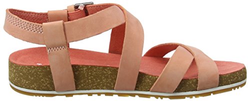 Timberland Malibu Waves Ankle, Sandalia con Pulsera para Mujer, Rosa (Crabapple Naturebuck K41), 37 EU
