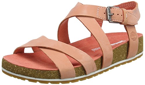 Timberland Malibu Waves Ankle, Sandalia con Pulsera para Mujer, Rosa (Crabapple Naturebuck K41), 37 EU