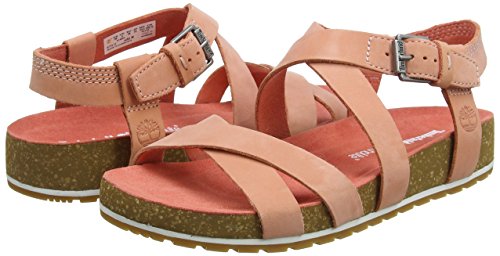 Timberland Malibu Waves Ankle, Sandalia con Pulsera para Mujer, Rosa (Crabapple Naturebuck K41), 37 EU