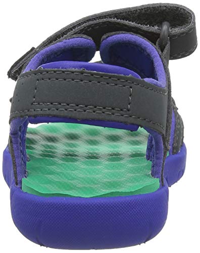 Timberland Perkins Row 2-Strap (Junior), Sandalias de Punta Descubierta Unisex Adulto, Verde Dark Grey with Green, 39 EU