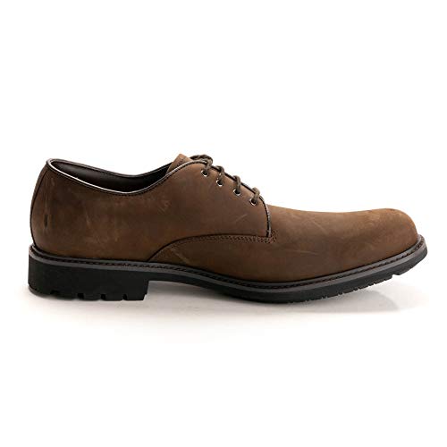 Timberland Stormbucks Plain Toe, Zapatos de Cordones Oxford Hombre, Marrón Dark Brown Nubuck, 44.5 EU
