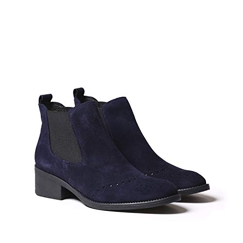 TIVAT-SY - Marino, 36EU - Botín de Mujer Hecha en Serraje.