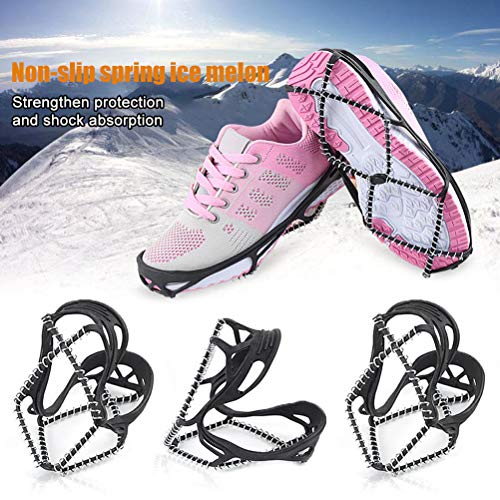 Tixiyu 1 par de agarres antideslizantes para zapatos de nieve y hielo, tacos de tracción para senderismo, pesca, escalada, caminar, trotar