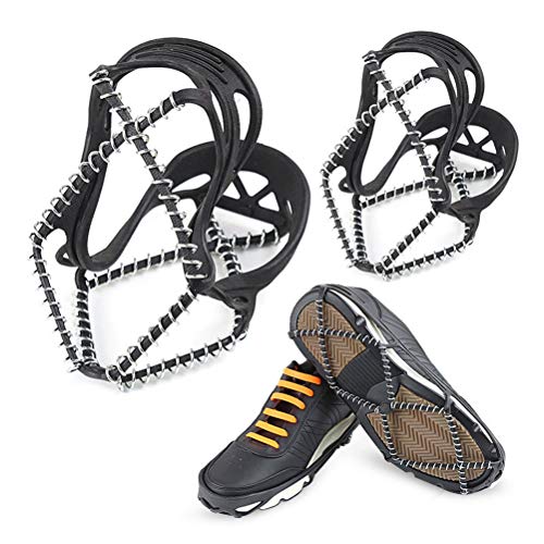 Tixiyu 1 par de agarres antideslizantes para zapatos de nieve y hielo, tacos de tracción para senderismo, pesca, escalada, caminar, trotar