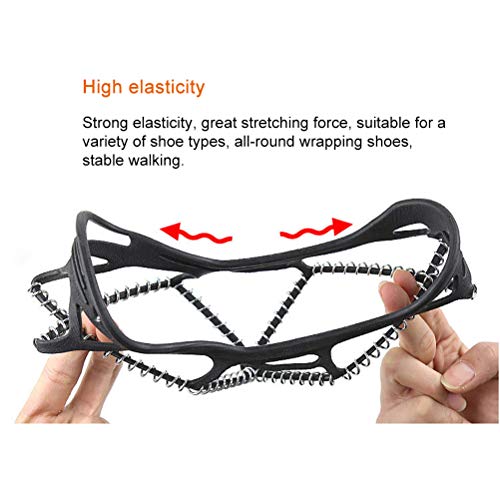 Tixiyu 1 par de agarres antideslizantes para zapatos de nieve y hielo, tacos de tracción para senderismo, pesca, escalada, caminar, trotar