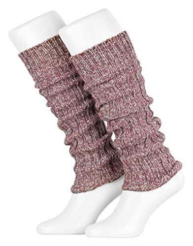 Tobeni 1 Par de Calentadores de Piernas de las Mujer de Invierno cálido Cuello Legwarmer Lana Color Multicolor-Rosa Tamaño Talla única
