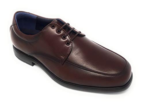 TOLINO A7711 Senator Marron, Zapato de Cordones para Hombre de Piel,Forro traspirable, Suela xlight. Ancho Especial. Muy cómodos. (43 EU, Marron)