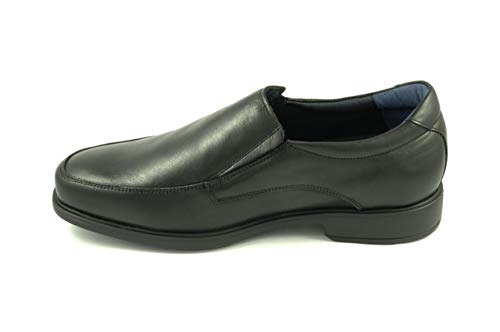 TOLINO A7712 Senator, Zapato Mocasin de Piel Ancho Especial (42 EU, Negro)