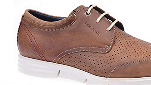 TOLINO Robert 70116, Blucher Cordon Zapato Casual Hombre Encerado Cuero (44 EU, Cuero)