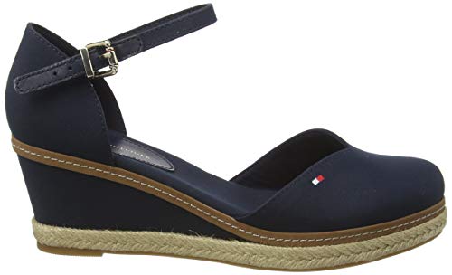 Tommy Hilfiger Basic Closed Toe Mid Wedge, Sandalias con Punta Abierta Mujer, Azul (Desert Sky Dw5), 38 EU