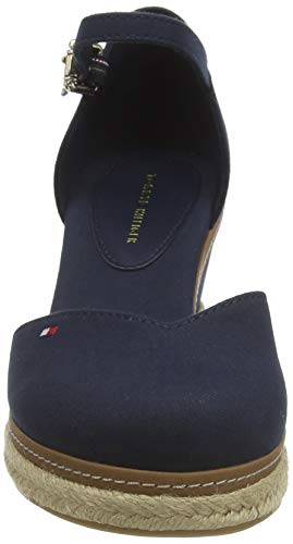 Tommy Hilfiger Basic Closed Toe Mid Wedge, Sandalias con Punta Abierta Mujer, Azul (Desert Sky Dw5), 38 EU