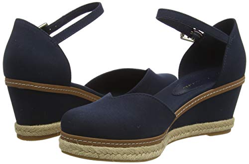 Tommy Hilfiger Basic Closed Toe Mid Wedge, Sandalias con Punta Abierta Mujer, Azul (Desert Sky Dw5), 38 EU