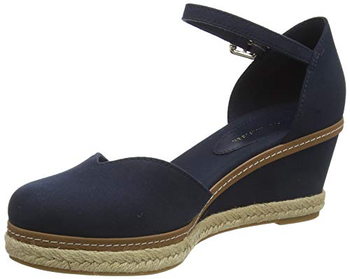 Tommy Hilfiger Basic Closed Toe Mid Wedge, Sandalias con Punta Abierta Mujer, Azul (Desert Sky Dw5), 38 EU