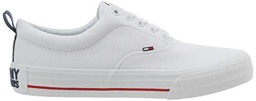 Tommy Hilfiger Classic Low Tommy Jeans Sneaker, Zapatillas Hombre, Blanco (White Ybs), 42 EU