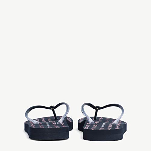 Tommy Hilfiger Colorful Tommy Flat Beach Sandal, Chanclas Niñas, Azul (Midnight 403), 35 EU