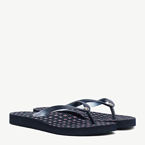 Tommy Hilfiger Colorful Tommy Flat Beach Sandal, Chanclas Niñas, Azul (Midnight 403), 35 EU
