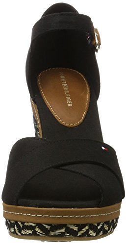 Tommy Hilfiger E1285lena 43d, Zapatos de tacón Alto con Correa de Tobillo Mujer, Negro (Black 990), 38 EU