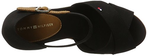 Tommy Hilfiger E1285lena 43d, Zapatos de tacón Alto con Correa de Tobillo Mujer, Negro (Black 990), 38 EU
