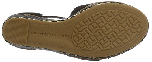 Tommy Hilfiger E1285lena 43d, Zapatos de tacón Alto con Correa de Tobillo Mujer, Negro (Black 990), 38 EU