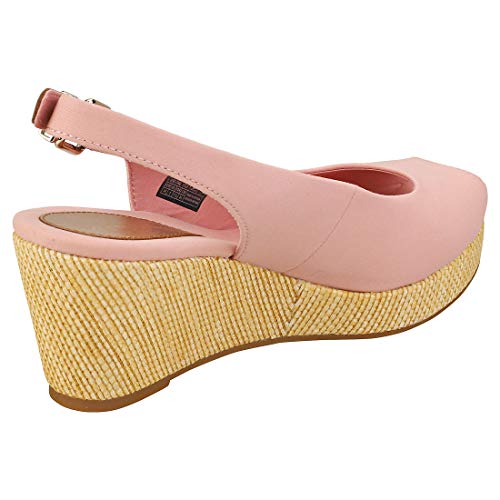 Tommy Hilfiger Elba 39D3, Sandalias con cuña Tipo Alpargatas Mujer, Rosa Relajante, 38 EU