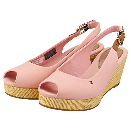 Tommy Hilfiger Elba 39D3, Sandalias con cuña Tipo Alpargatas Mujer, Rosa Relajante, 38 EU