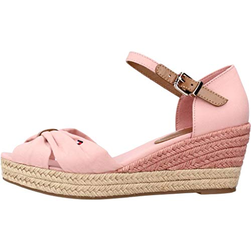 Tommy Hilfiger Elba 66D, Sandalias con cuña Tipo Alpargatas Mujer, Rosa Relajante, 38 EU